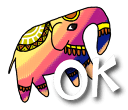 Ethnic Elephant and the sun. sticker #6865483