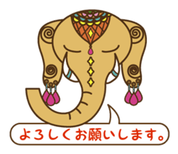 Ethnic Elephant and the sun. sticker #6865486