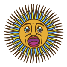 Ethnic Elephant and the sun. sticker #6865494