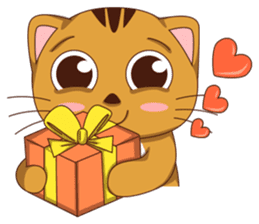 Cute brown kitten sticker #6865779