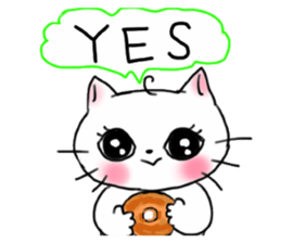 A white cat and cats of the friend sticker #6871441