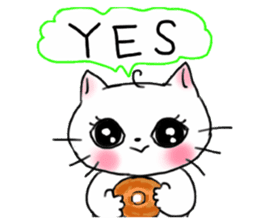 A white cat and cats of the friend sticker #6871441