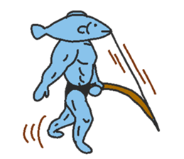 Fish macho sticker #6872082