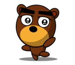 Black Eyebrows Bear 12 sticker #6877265