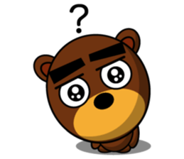 Black Eyebrows Bear 12 sticker #6877269