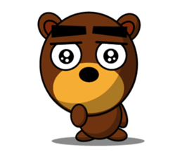 Black Eyebrows Bear 12 sticker #6877273