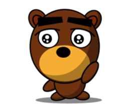 Black Eyebrows Bear 12 sticker #6877275