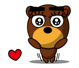 Black Eyebrows Bear 12 sticker #6877279