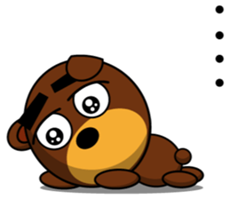 Black Eyebrows Bear 12 sticker #6877281