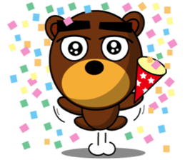 Black Eyebrows Bear 12 sticker #6877285