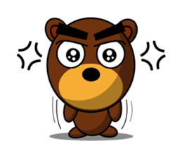 Black Eyebrows Bear 12 sticker #6877286