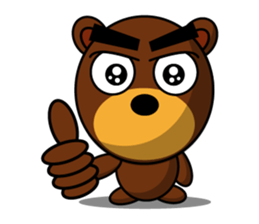 Black Eyebrows Bear 12 sticker #6877295