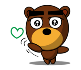 Black Eyebrows Bear 12 sticker #6877300