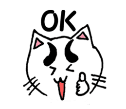 White cat family sticker #6877477