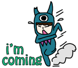 Boy in a monster suit sticker #6882005