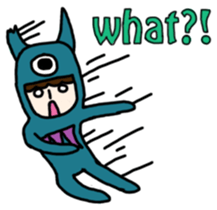 Boy in a monster suit sticker #6882011