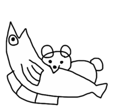 bear and salmon's happy life sticker #6889990