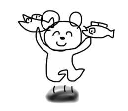 bear and salmon's happy life sticker #6889994
