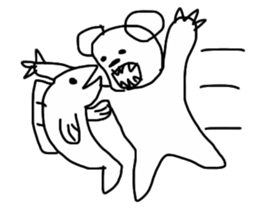 bear and salmon's happy life sticker #6889998