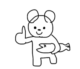 bear and salmon's happy life sticker #6890002