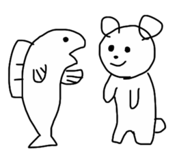 bear and salmon's happy life sticker #6890004