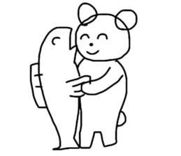 bear and salmon's happy life sticker #6890005