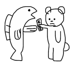 bear and salmon's happy life sticker #6890006