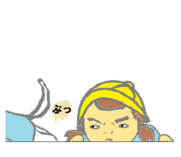 A dog and girl sticker #6890169