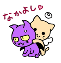 Angel cat & Devil cat sticker #6890982