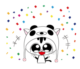 Lovely cat punch of a baseball cat panda sticker #6894926