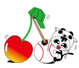Lovely cat punch of a baseball cat panda sticker #6894933