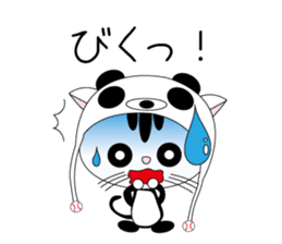 Lovely cat punch of a baseball cat panda sticker #6894942