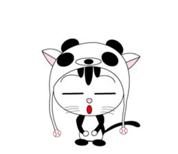 Lovely cat punch of a baseball cat panda sticker #6894948