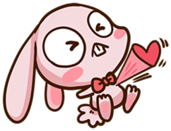 Pink rabbit Usa sticker #6895394