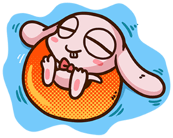 Pink rabbit Usa sticker #6895396