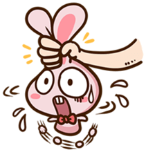 Pink rabbit Usa sticker #6895397