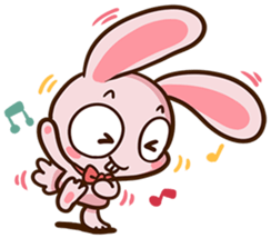 Pink rabbit Usa sticker #6895399