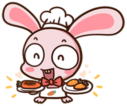 Pink rabbit Usa sticker #6895402