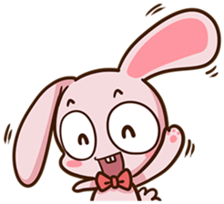 Pink rabbit Usa sticker #6895403