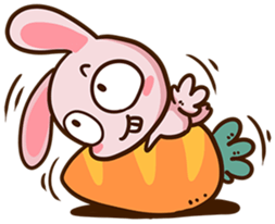 Pink rabbit Usa sticker #6895404