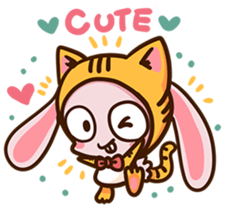 Pink rabbit Usa sticker #6895406