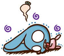 Pink rabbit Usa sticker #6895407