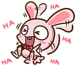 Pink rabbit Usa sticker #6895408