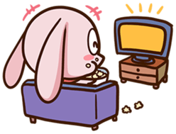 Pink rabbit Usa sticker #6895409