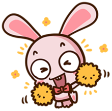 Pink rabbit Usa sticker #6895412