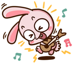 Pink rabbit Usa sticker #6895415