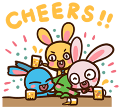 Pink rabbit Usa sticker #6895416