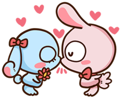 Pink rabbit Usa sticker #6895417