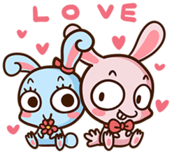 Pink rabbit Usa sticker #6895418