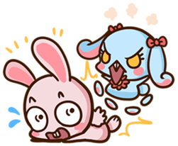 Pink rabbit Usa sticker #6895419